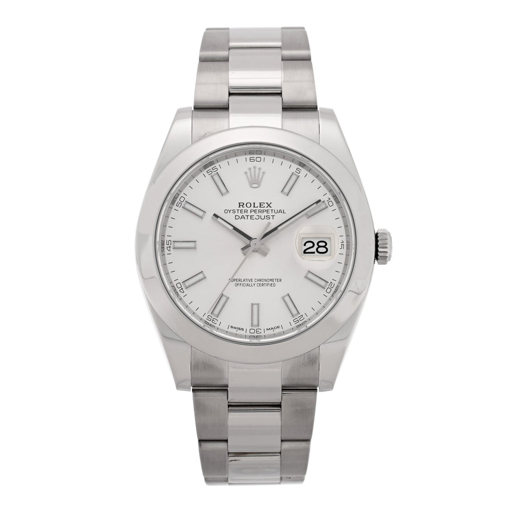 Stainless Steel 41mm Oyster Perpetual Datejust Watch Silver 126300
