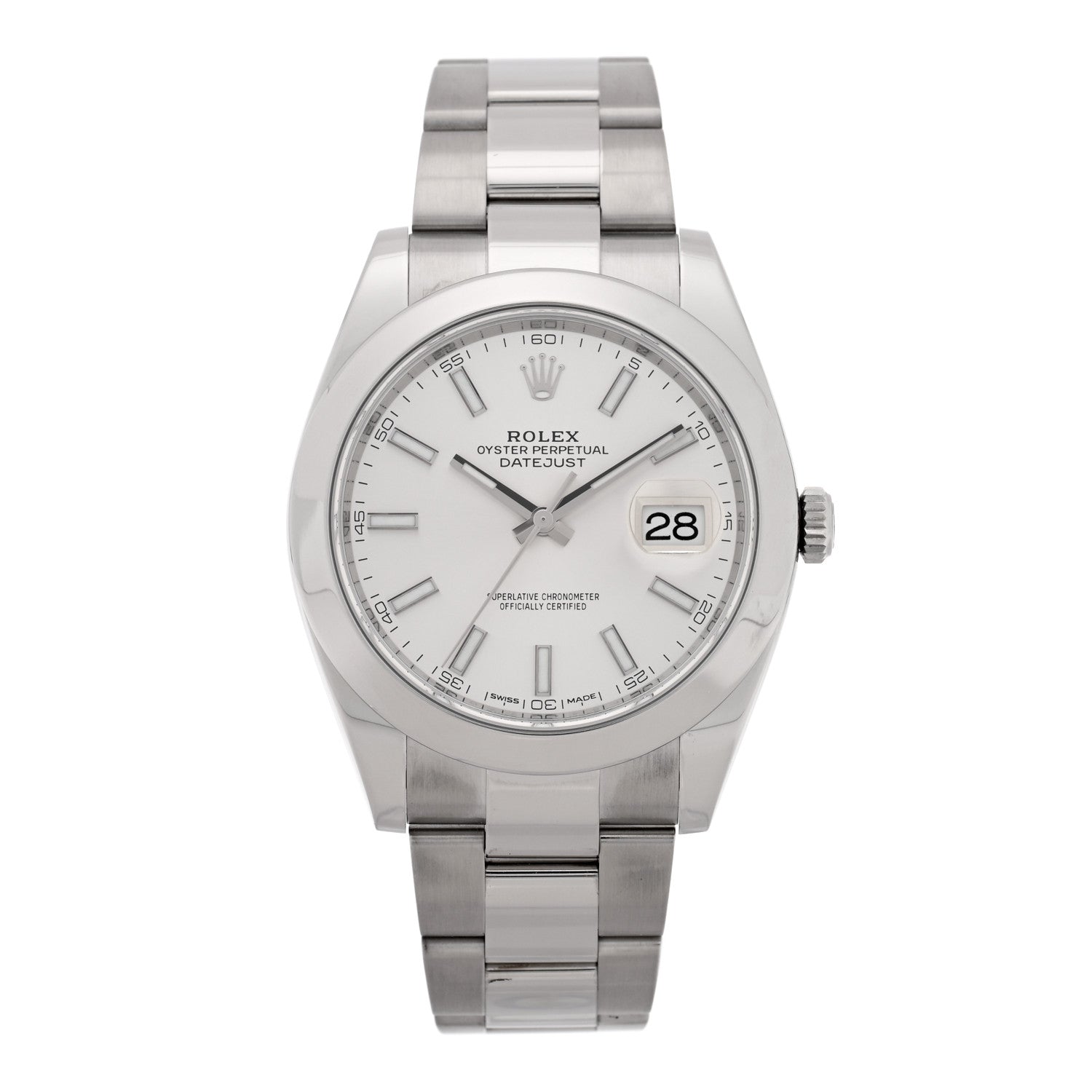 Stainless Steel 41mm Oyster Perpetual Datejust Watch Silver 126300