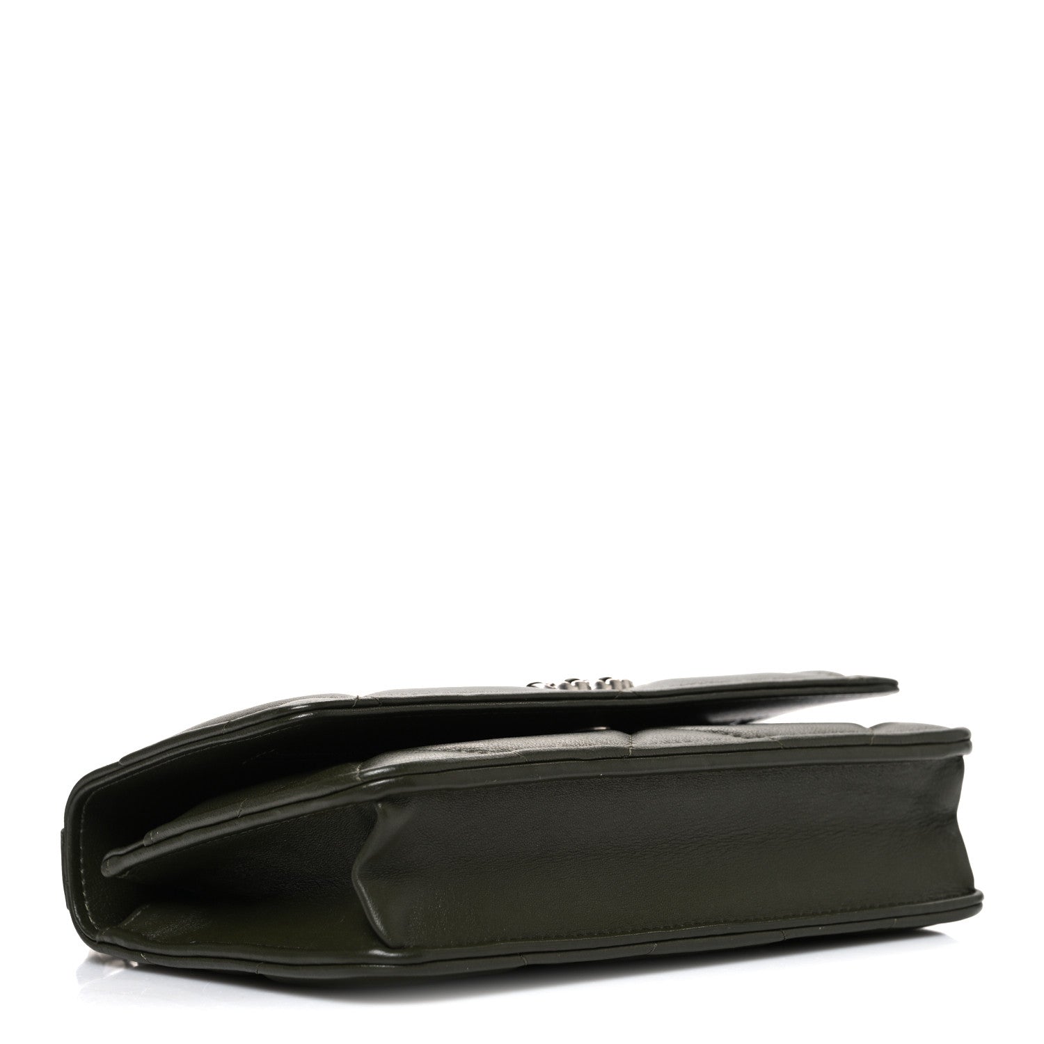 Lambskin Quilted Chanel 19 Wallet On Chain WOC Dark Green