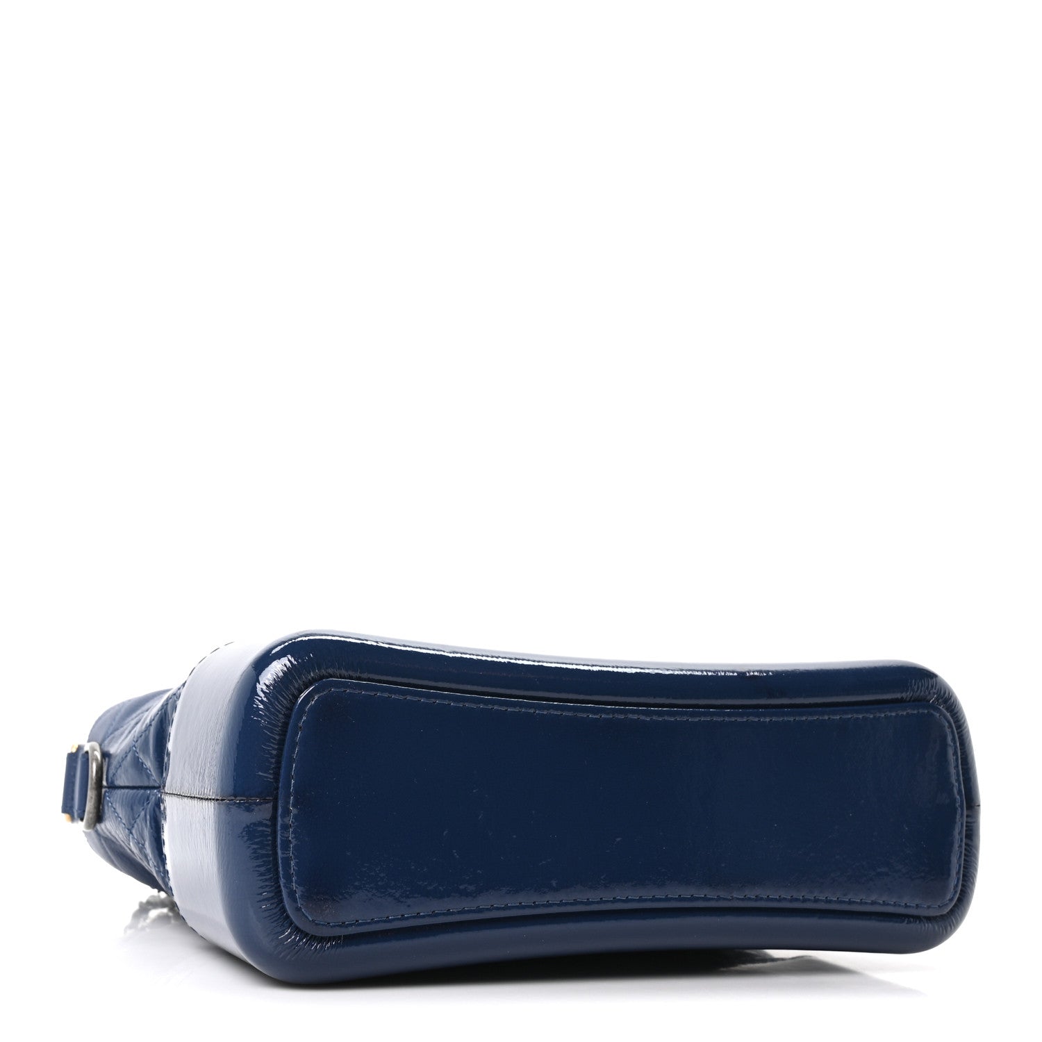 Patent Goatskin Quilted Medium Gabrielle Hobo Blue