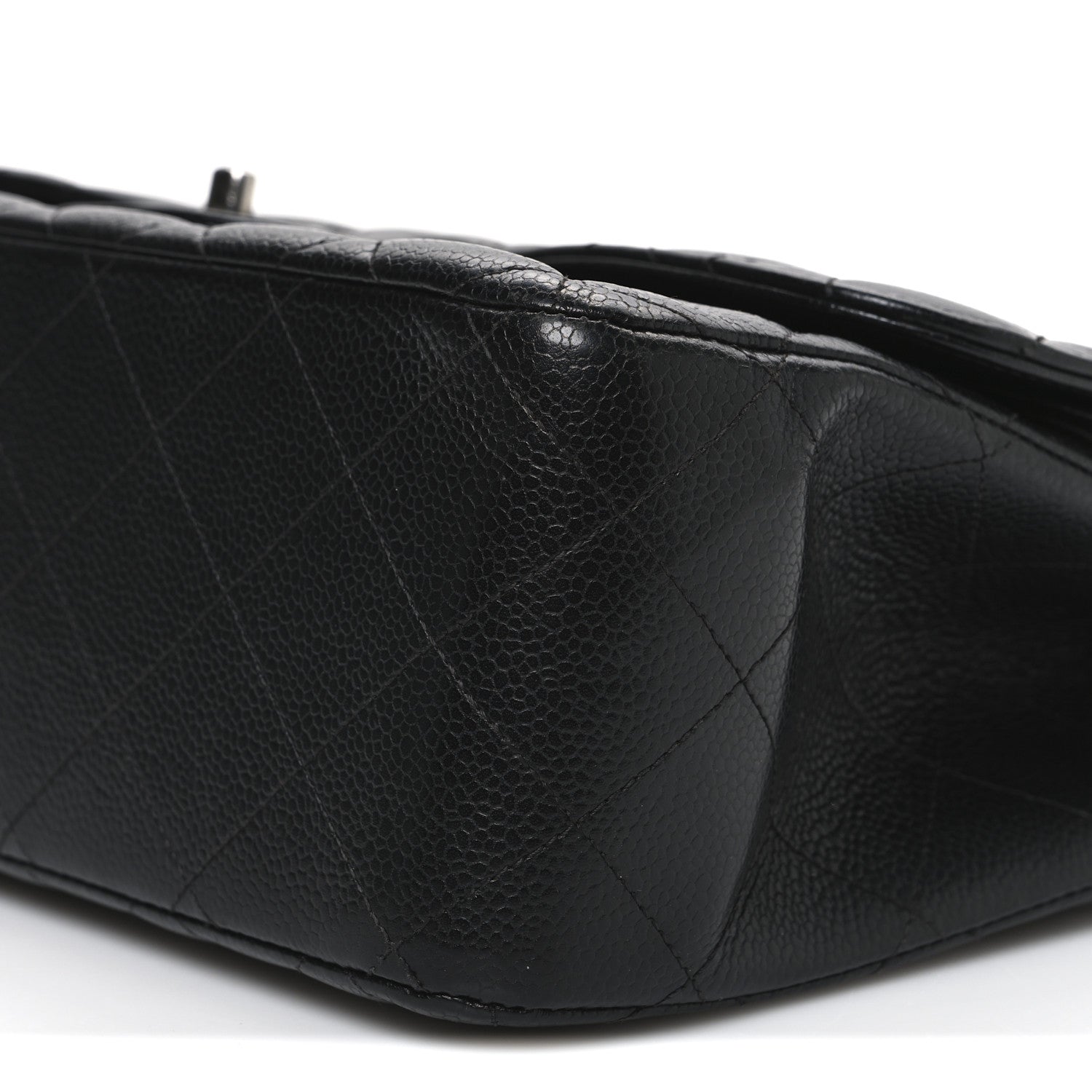 Caviar Quilted Jumbo Double Flap Black