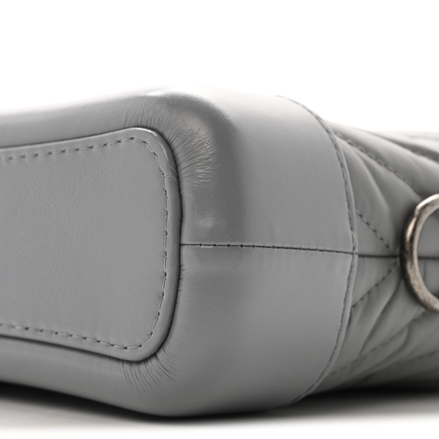 Aged Calfskin Chevron Quilted Small Gabrielle Hobo Grey