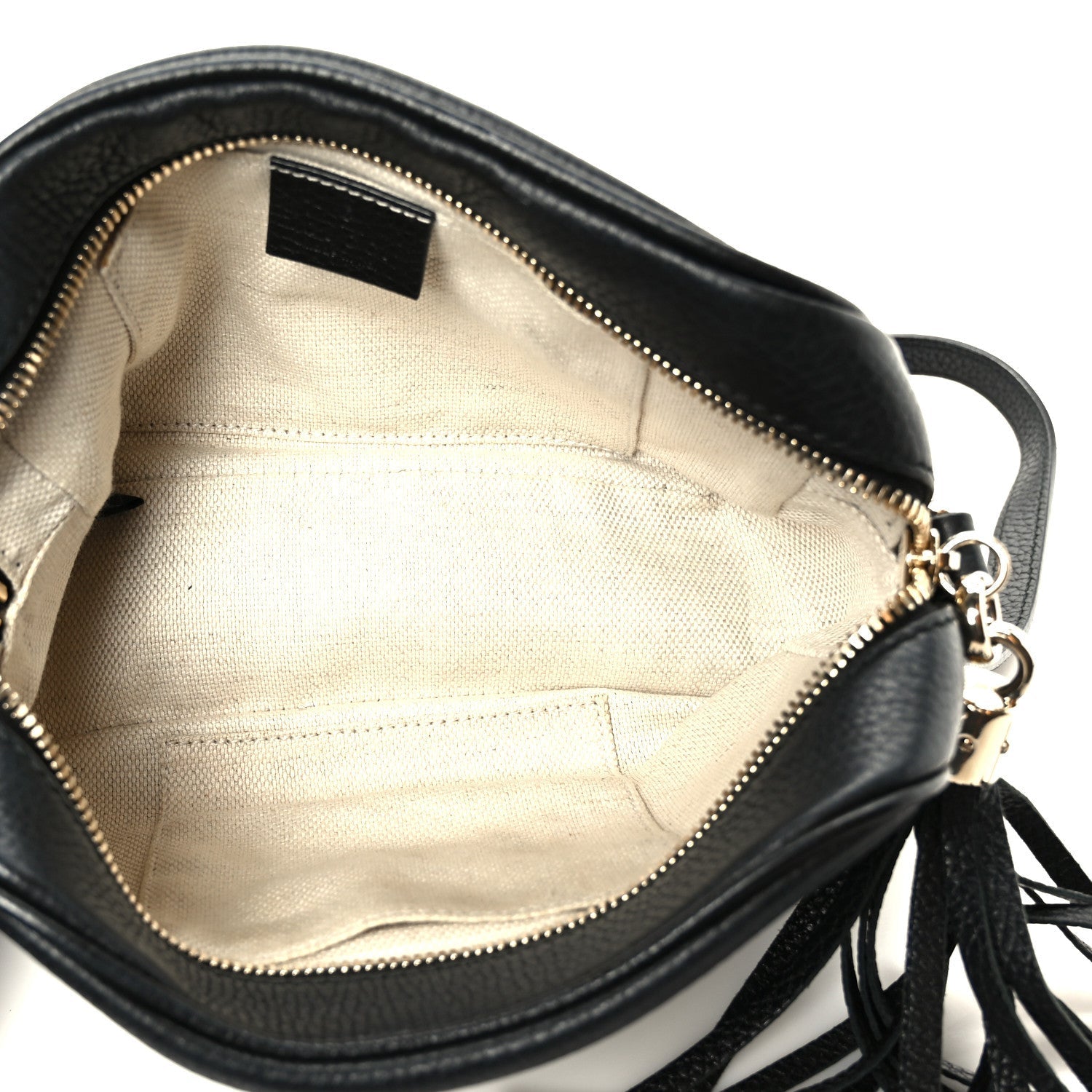 Pebbled Calfskin Small Soho Disco Bag Black