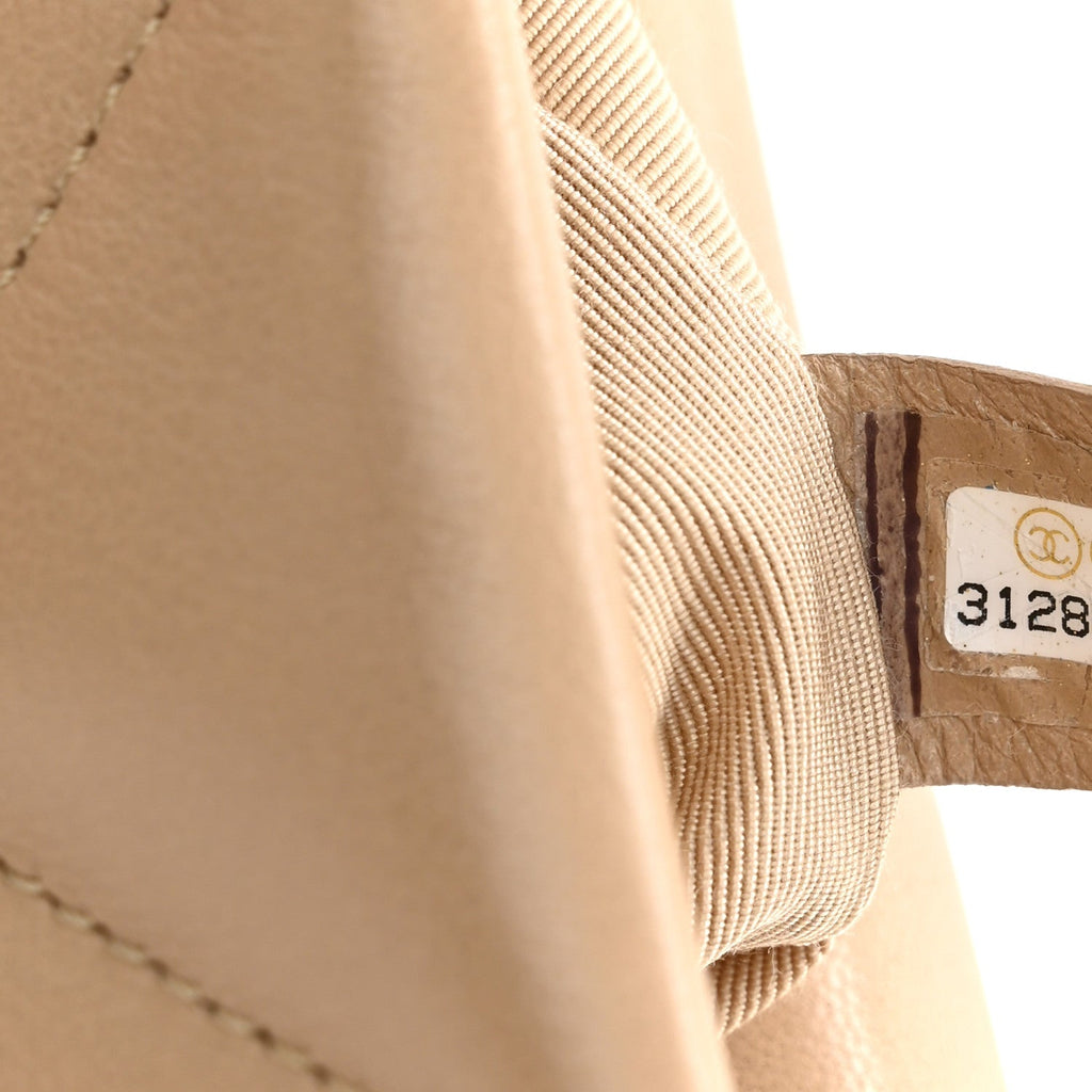 Lambskin Quilted Medium Chanel 19 Flap Dark Beige