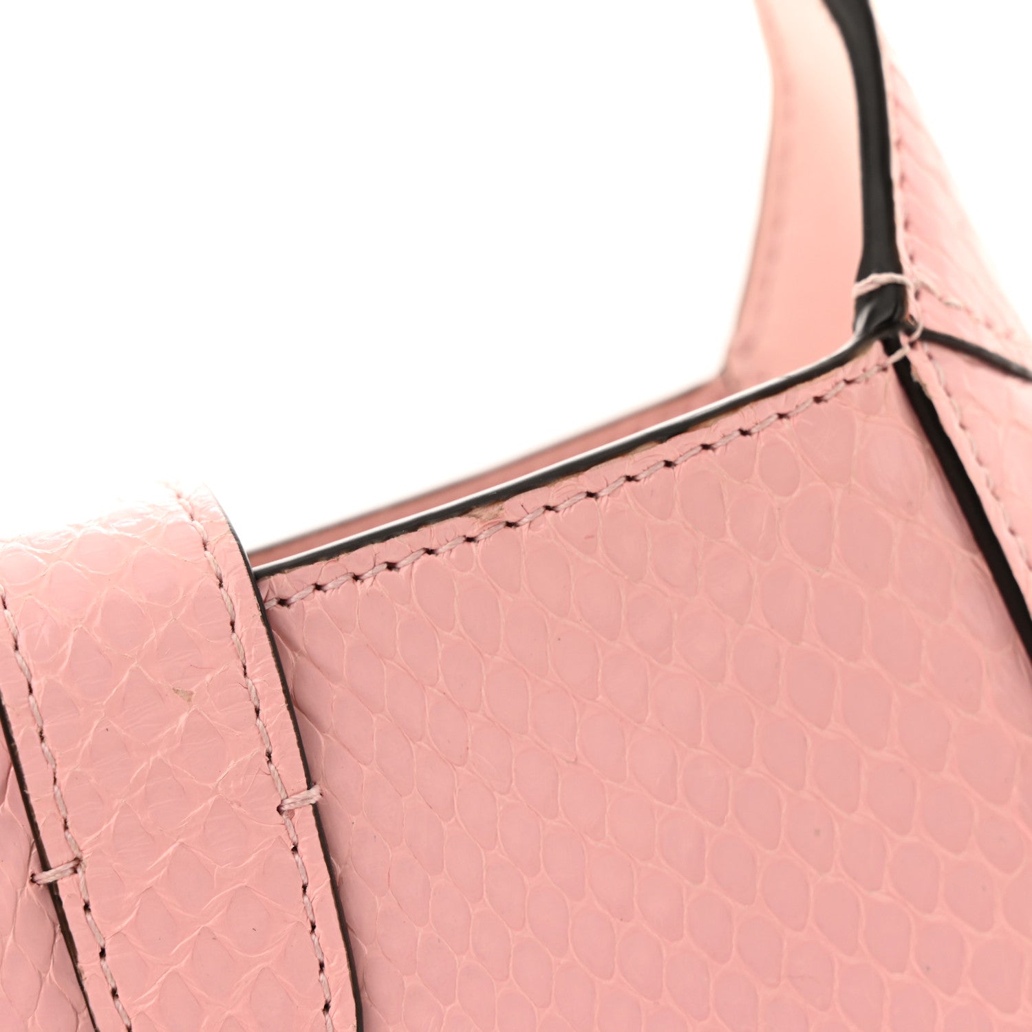 Snakeskin Mini Jackie Notte Bag Pink