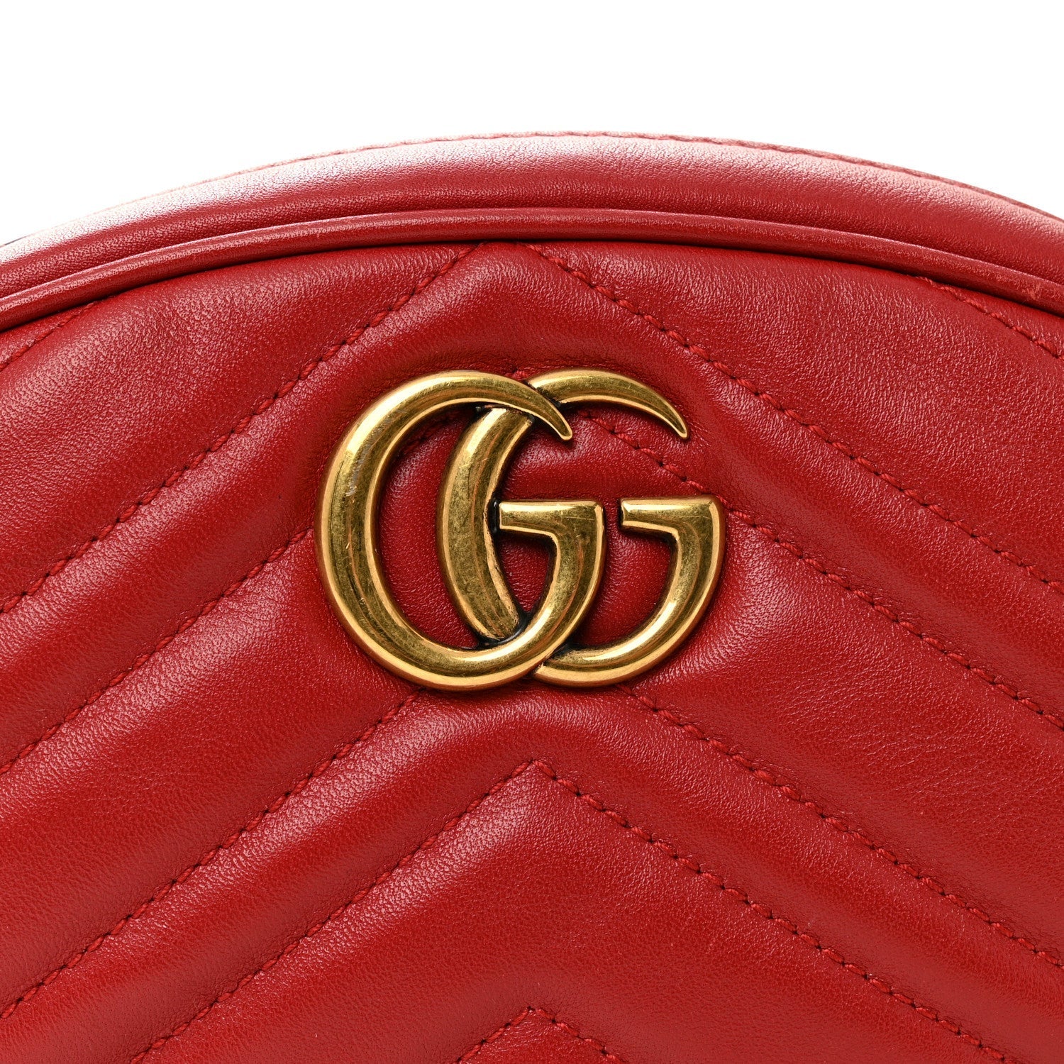 Calfskin Matelasse GG Marmont Belt Bag 85 34 Hibiscus Red