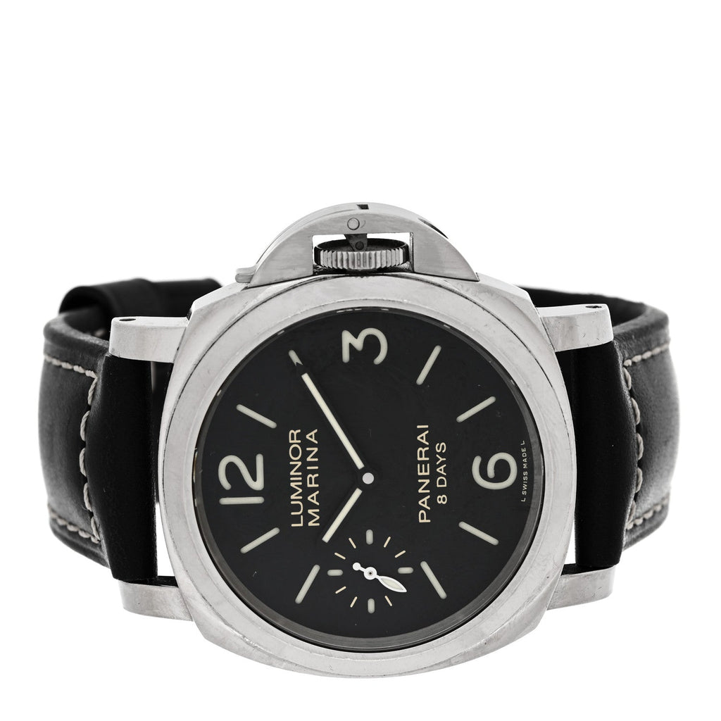 Stainless Steel Calfskin 44mm Luminor Marina Manual Winding Watch Black PAM00510