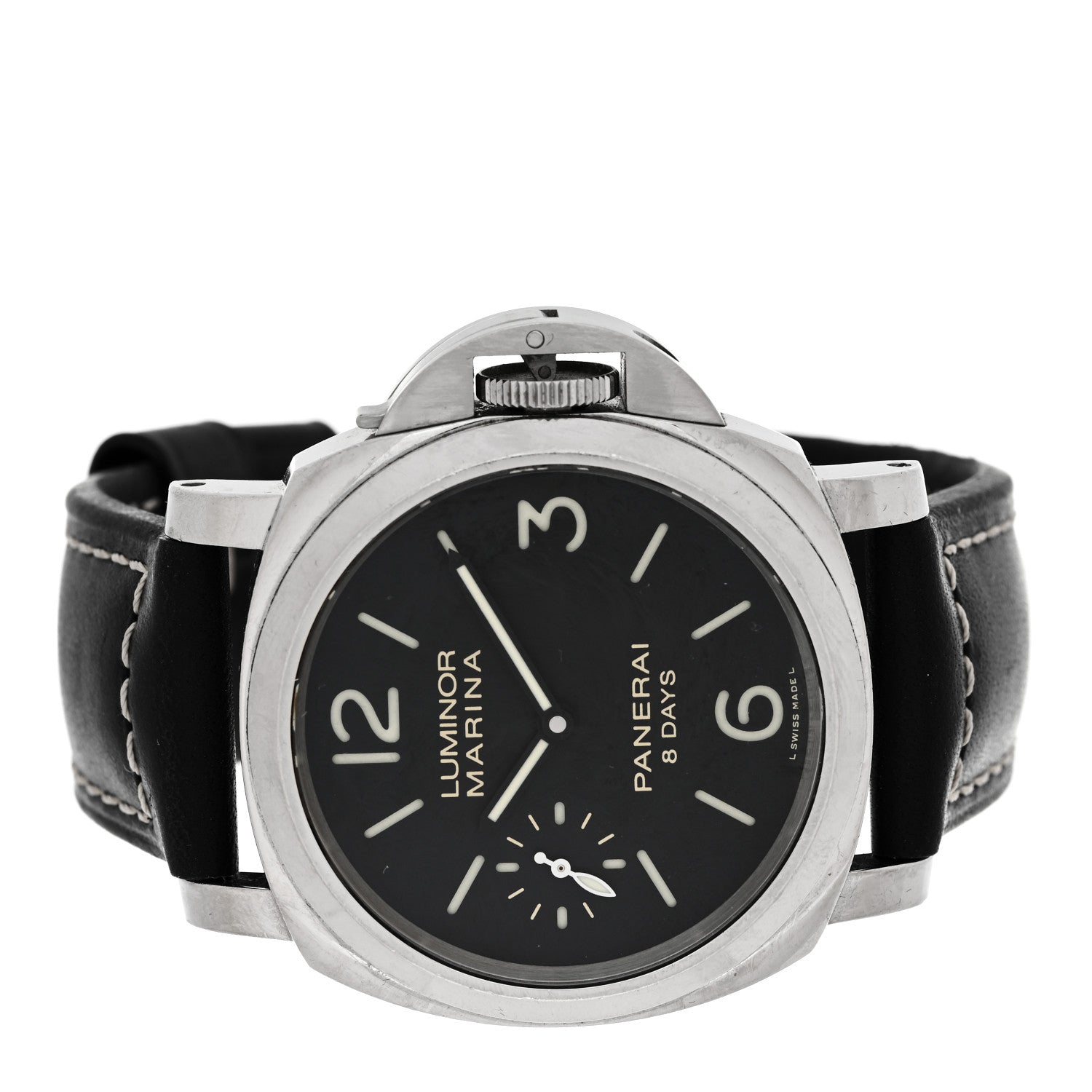 Stainless Steel Calfskin 44mm Luminor Marina Manual Winding Watch Black PAM00510