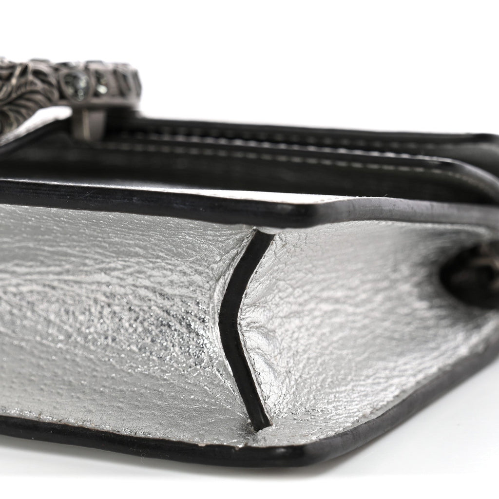 Metallic Calfskin Super Mini Dionysus Shoulder Bag Silver