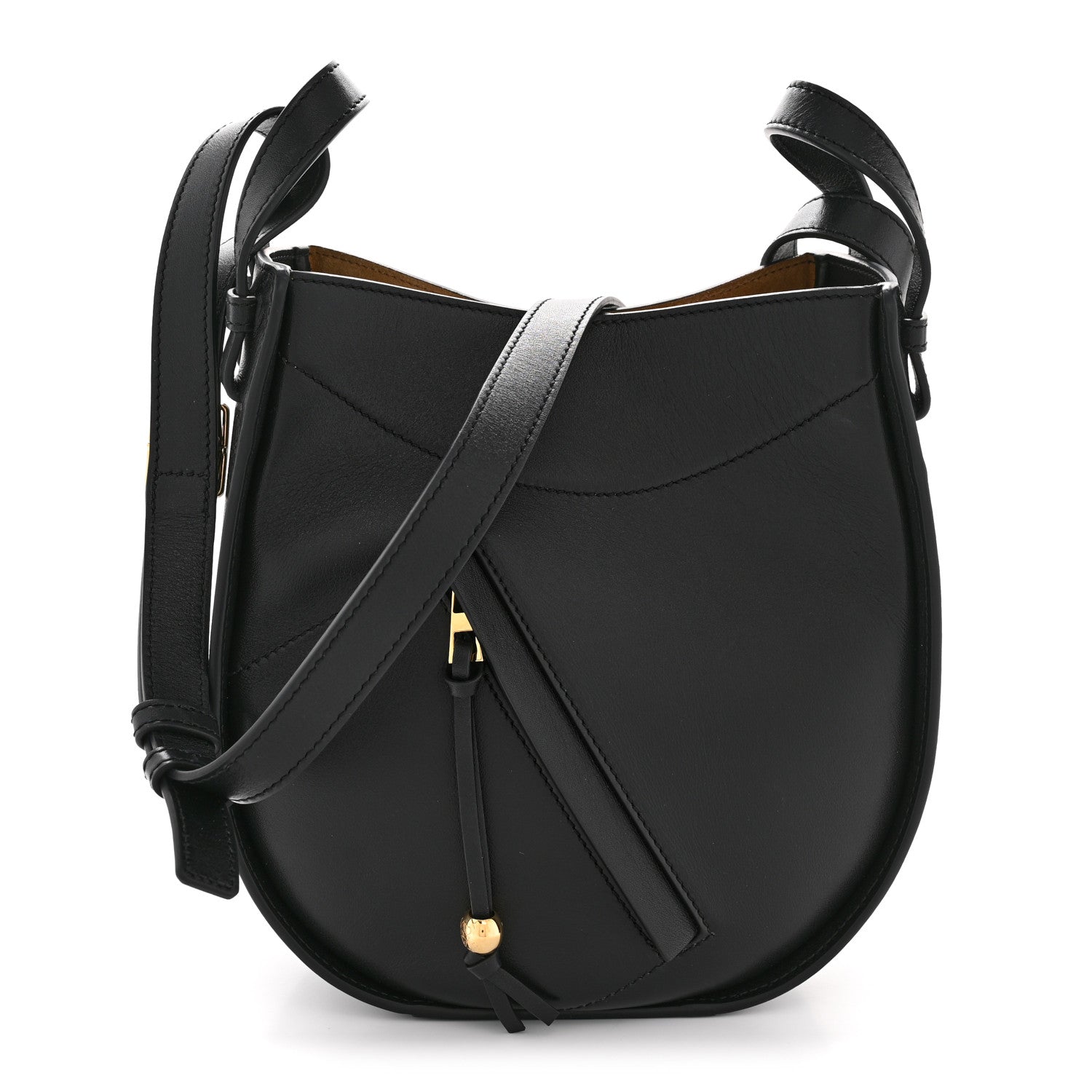 Calfskin Hammock Slice Bag Black