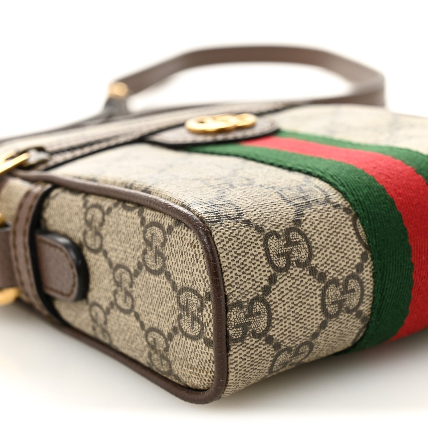 GG Supreme Monogram Web Mini Ophidia Messenger Brown