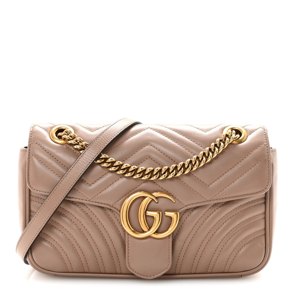 Calfskin Matelasse Small GG Marmont Shoulder Bag Porcelain Rose