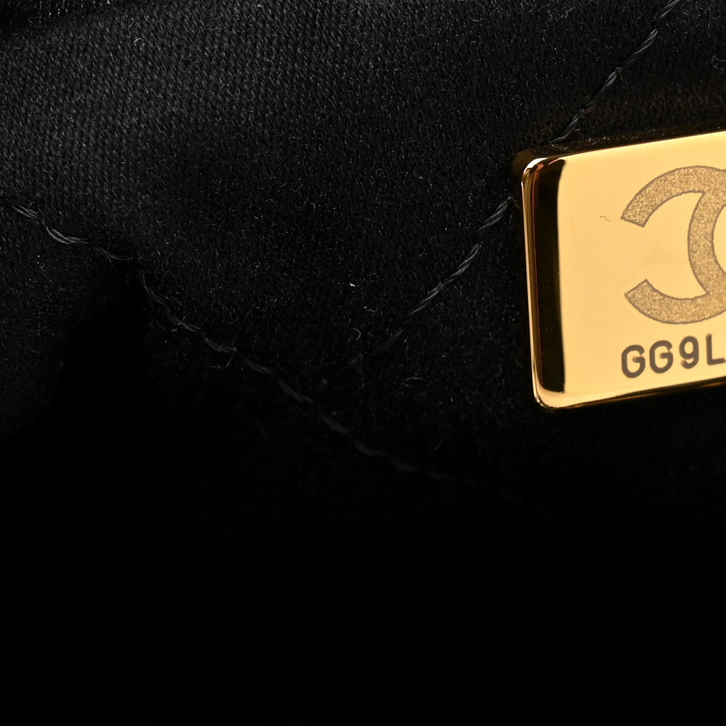 Shiny Calfskin Quilted Mini Chanel 22 Black