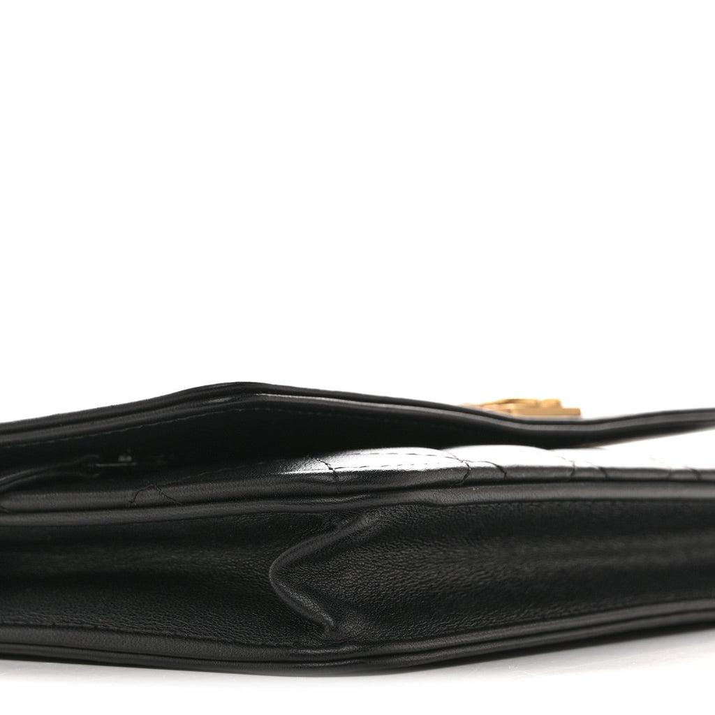 Lambskin Quilted Boy Wallet On Chain WOC Black