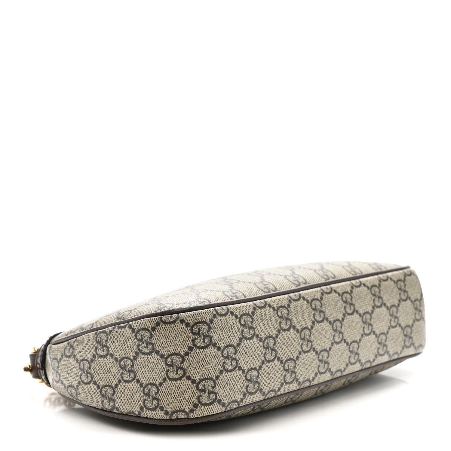 GG Supreme Monogram Textured Dollar Calfskin Web Small Ophidia GG Handbag Beige Ebony New Acero