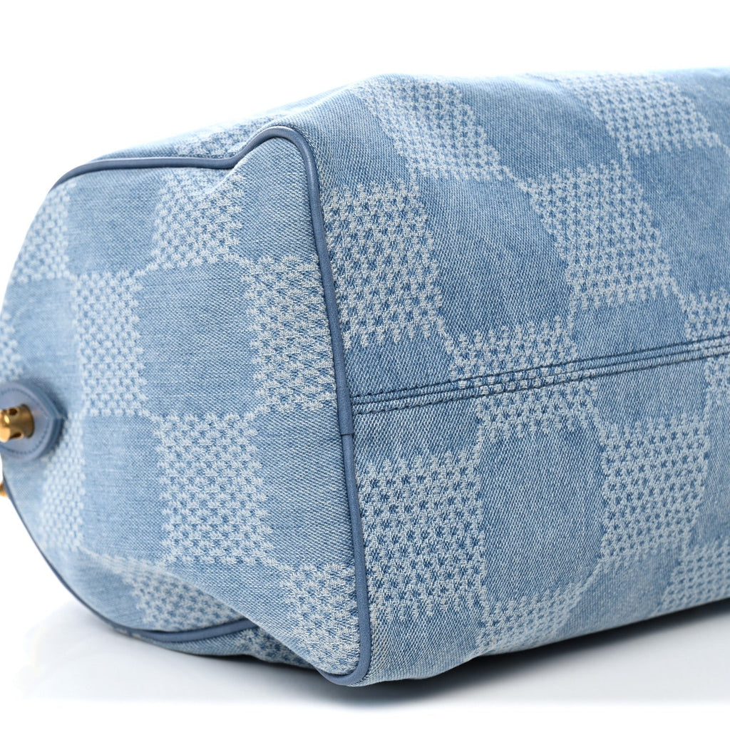 Damier Denim 3D Speedy Bandouliere 30 Denim Blue