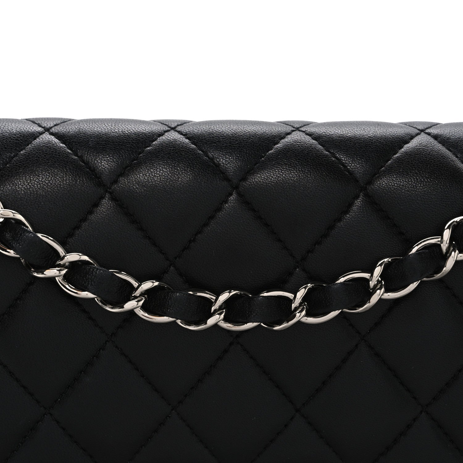 Lambskin Quilted Small Double Flap Black
