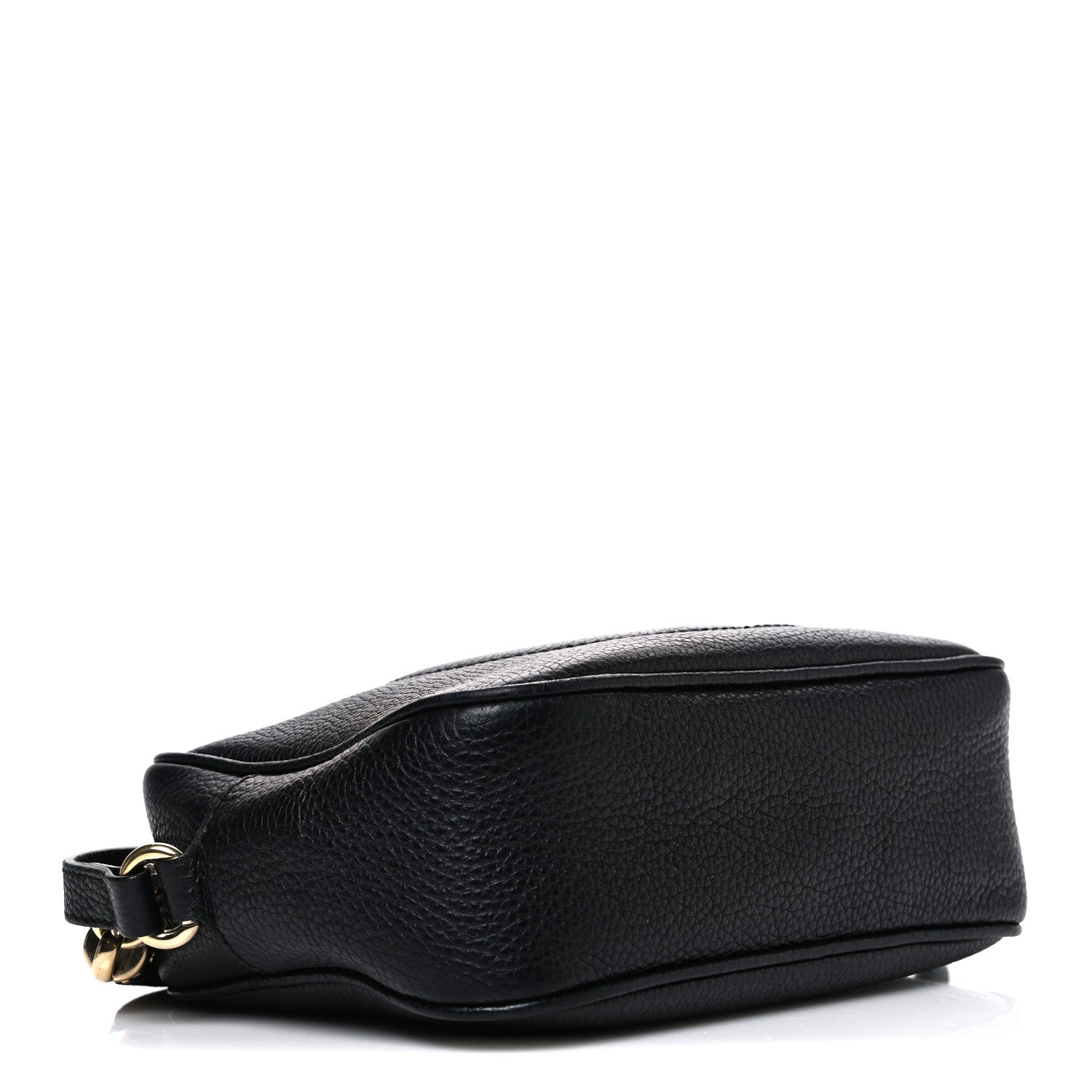 Pebbled Calfskin Small Soho Disco Bag Black