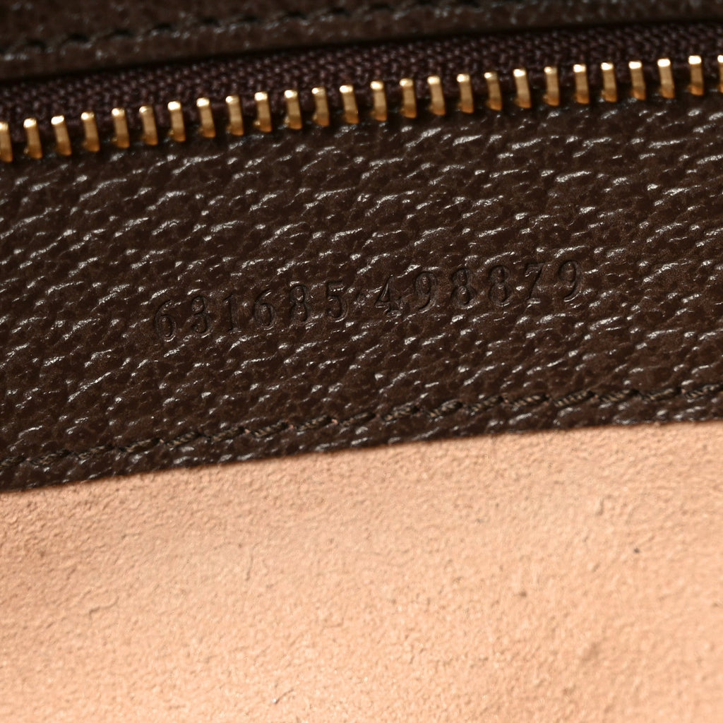 GG Supreme Monogram Textured Calfskin Web Medium Ophidia Shopping Tote Beige Ebony New Acero