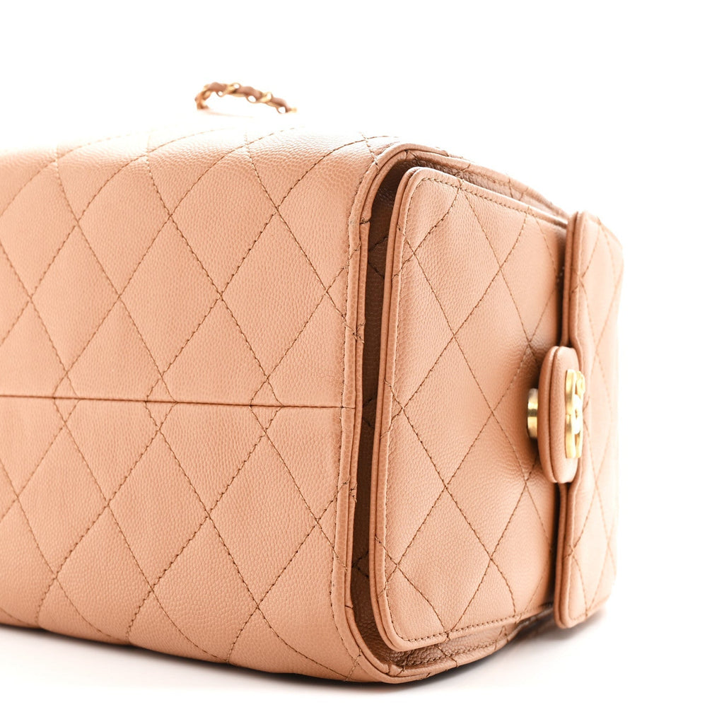 Caviar Quilted Small Chanel 25 Handbag Brown