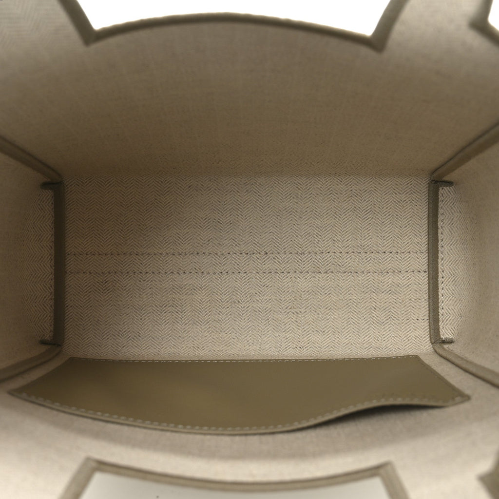 Jacquard Canvas Small Font Tote Ecru