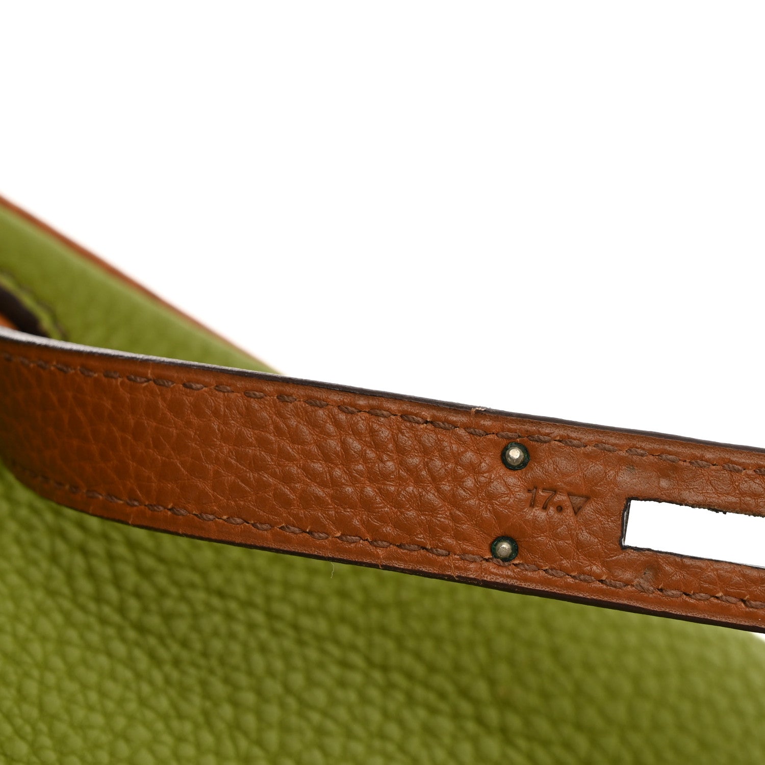 Fjord Togo Tri-Color Kelly Retourne 32 Vert Anis Gold Vert Olive
