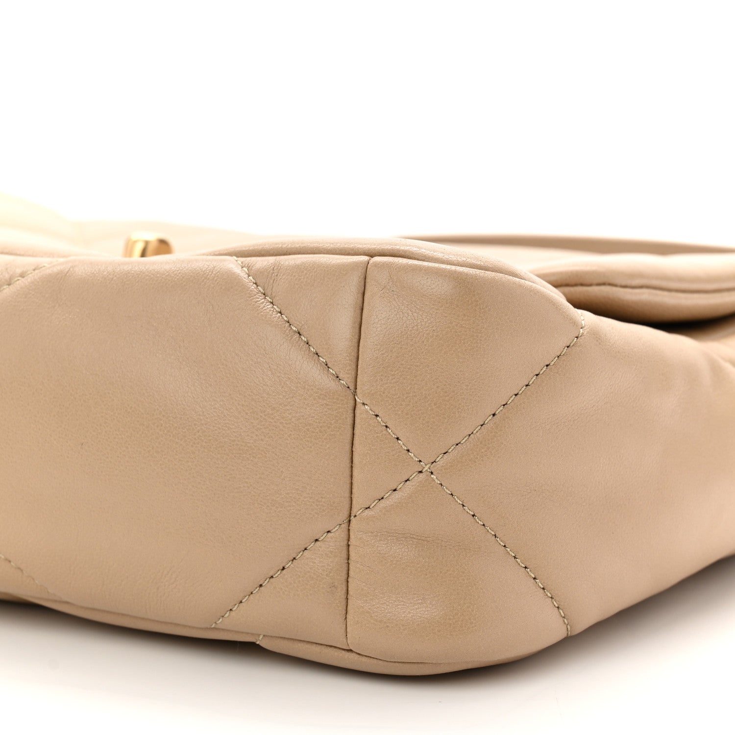 Lambskin Quilted Medium Chanel 19 Flap Dark Beige