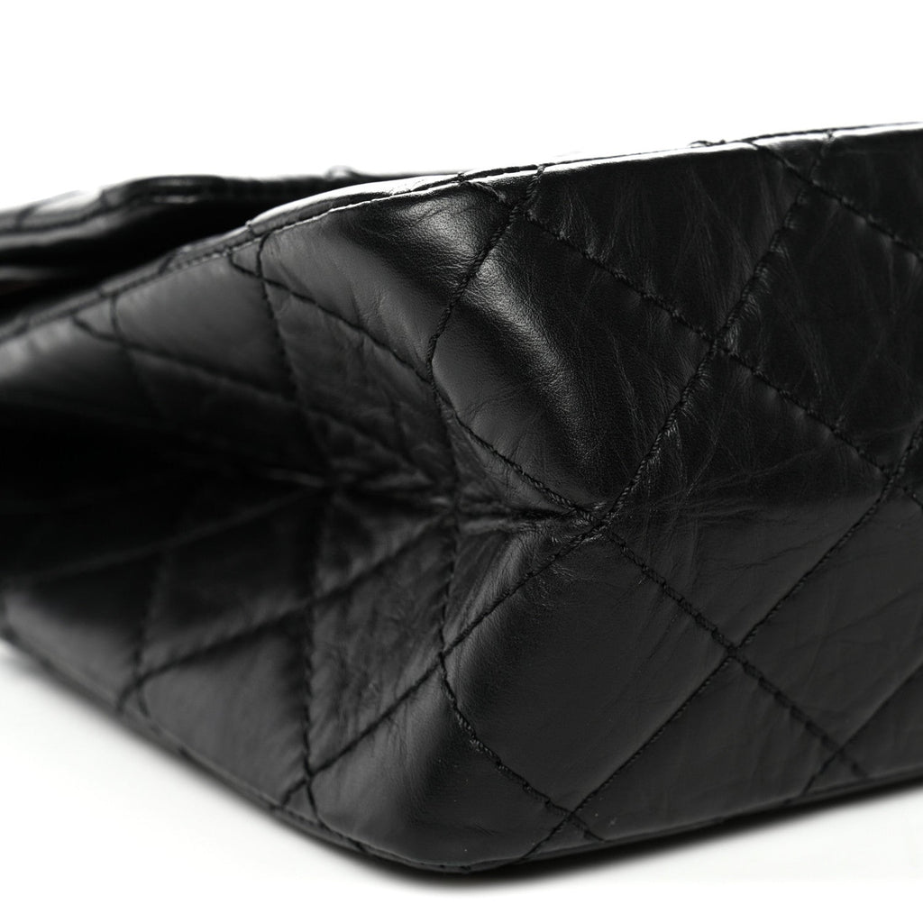 Aged Calfskin Quilted 2.55 Reissue 226 Flap Black