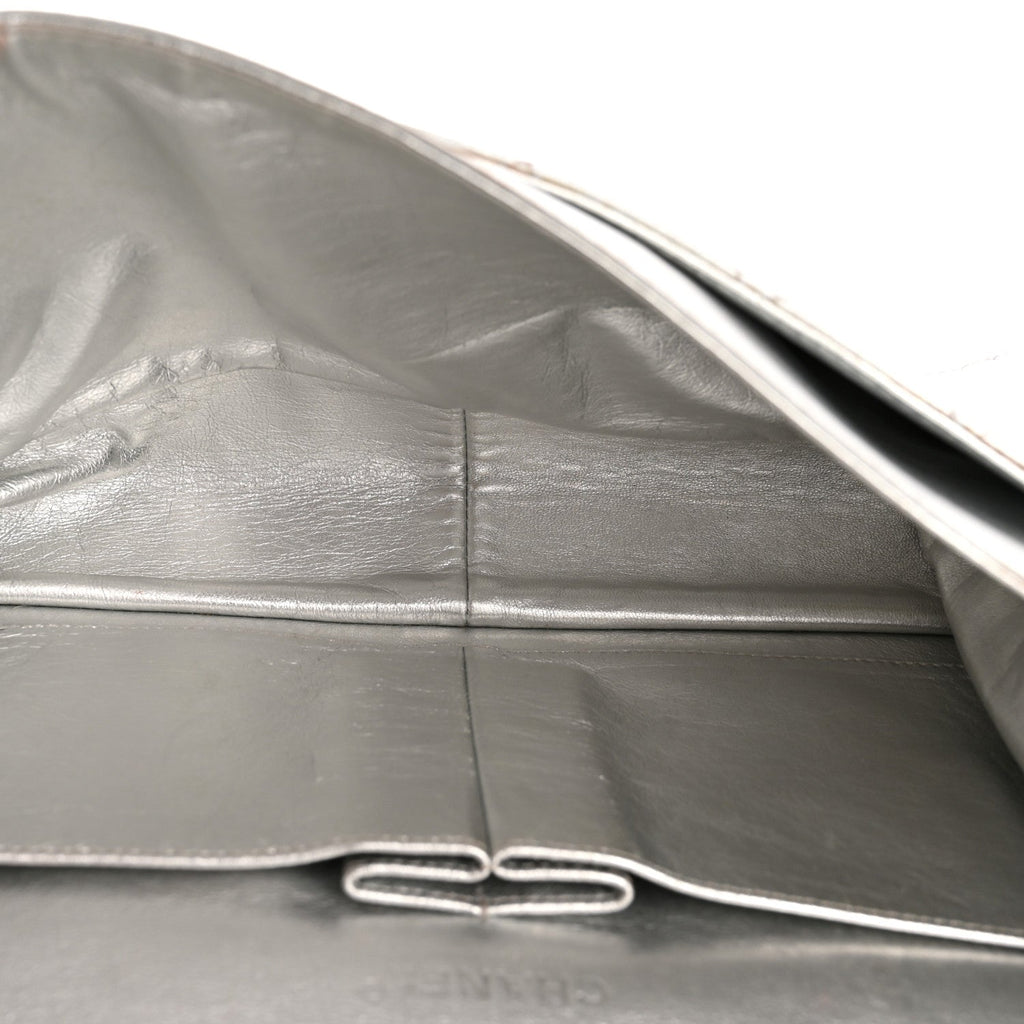 Metallic Lambskin Quilted 2.55 Reissue 227 Flap Silver