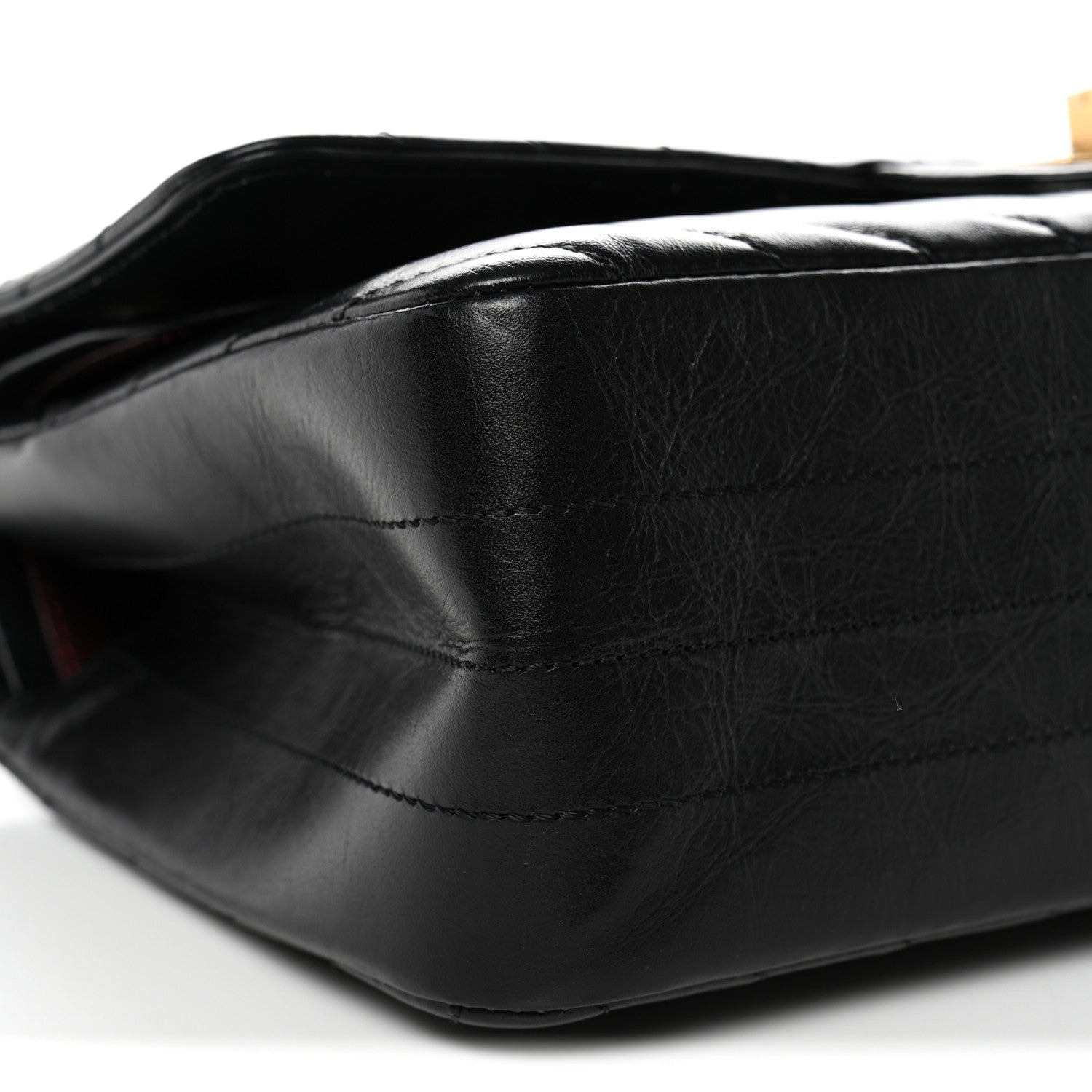 Aged Calfskin Chevron Quilted 2.55 Reissue 225 Flap Black
