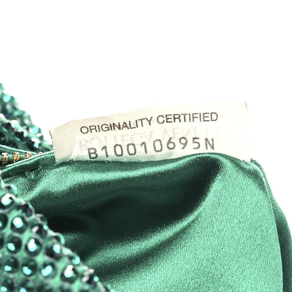 Crystal Embellished Satin Mini Hotfix Jodie Emerald