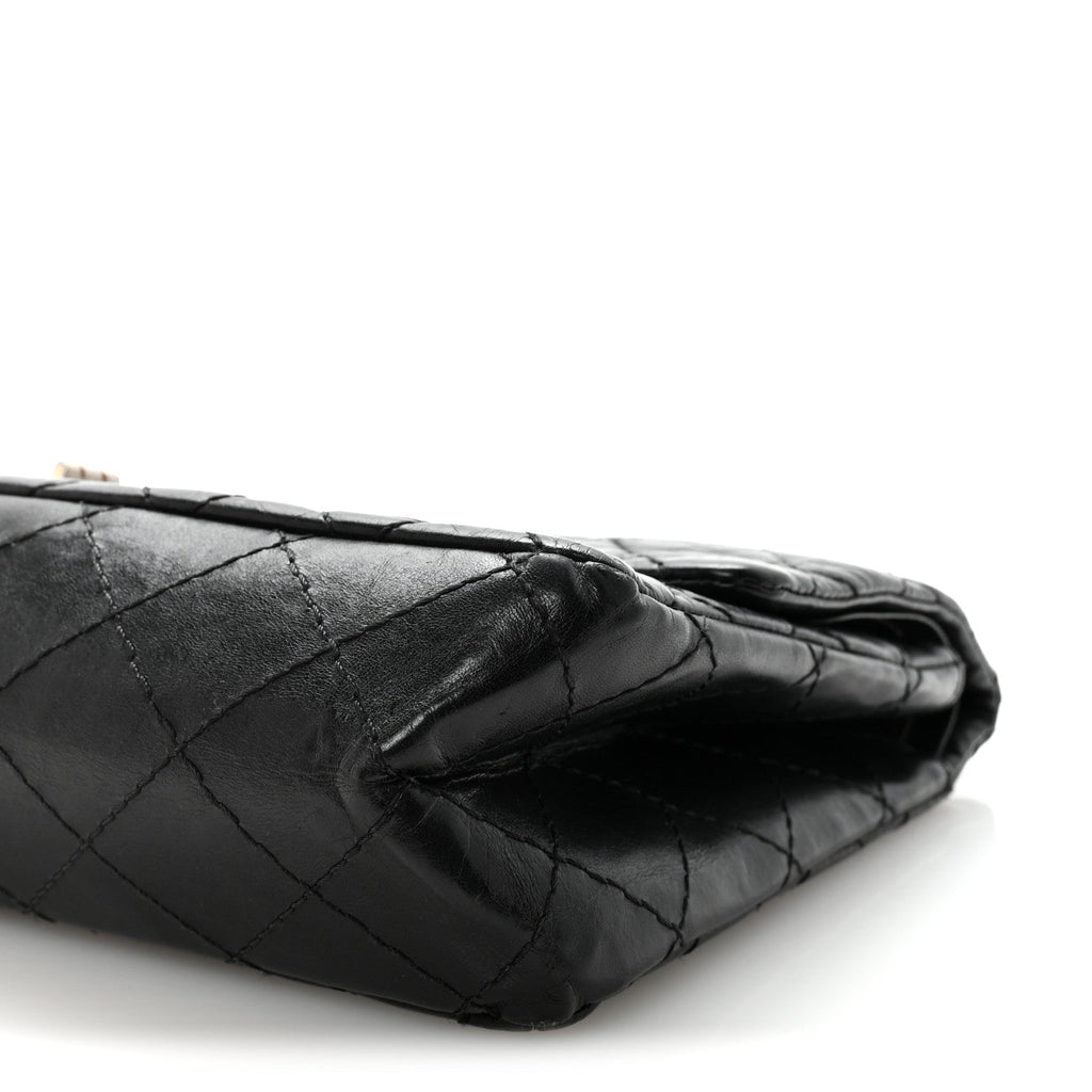 Aged Calfskin Quilted 2.55 Reissue 226 Flap Black