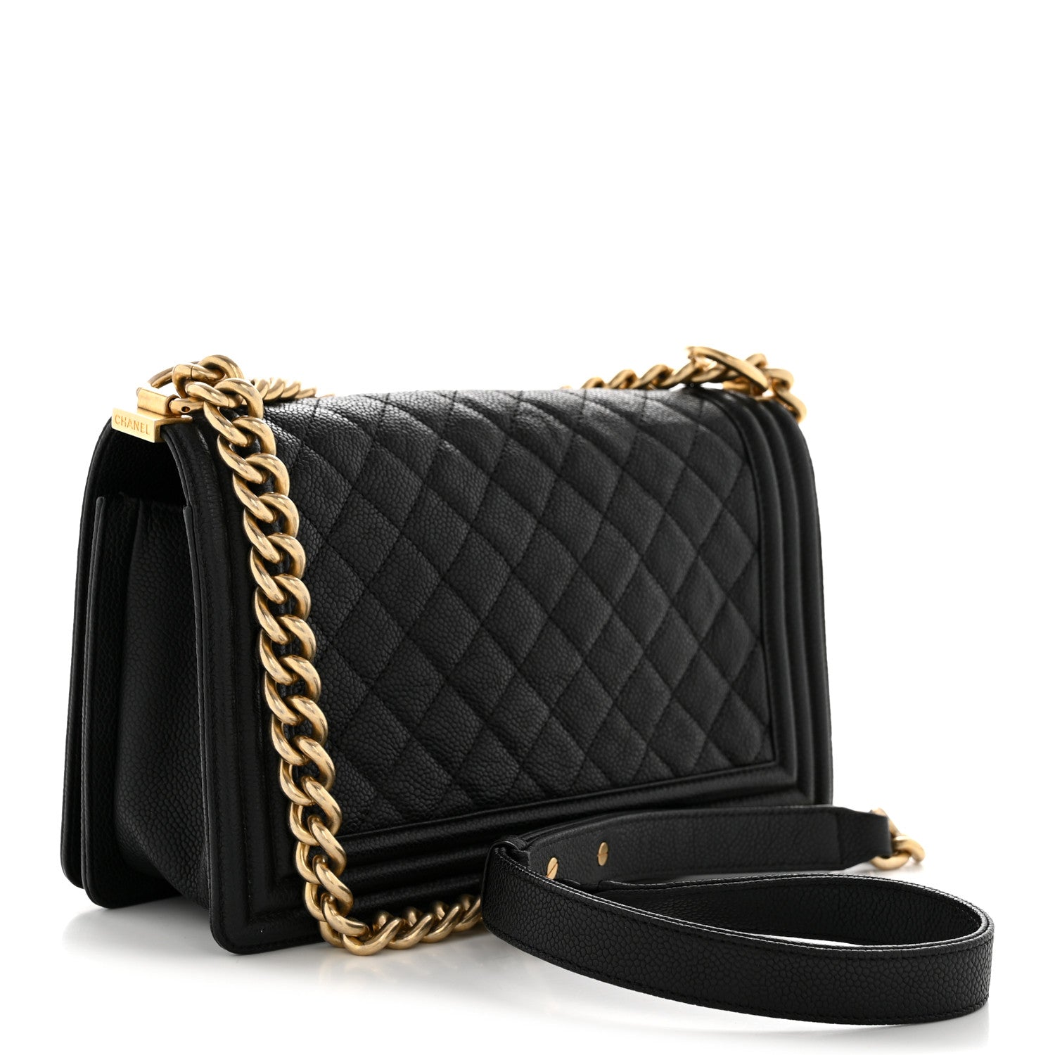Caviar Quilted Medium Boy Flap Black