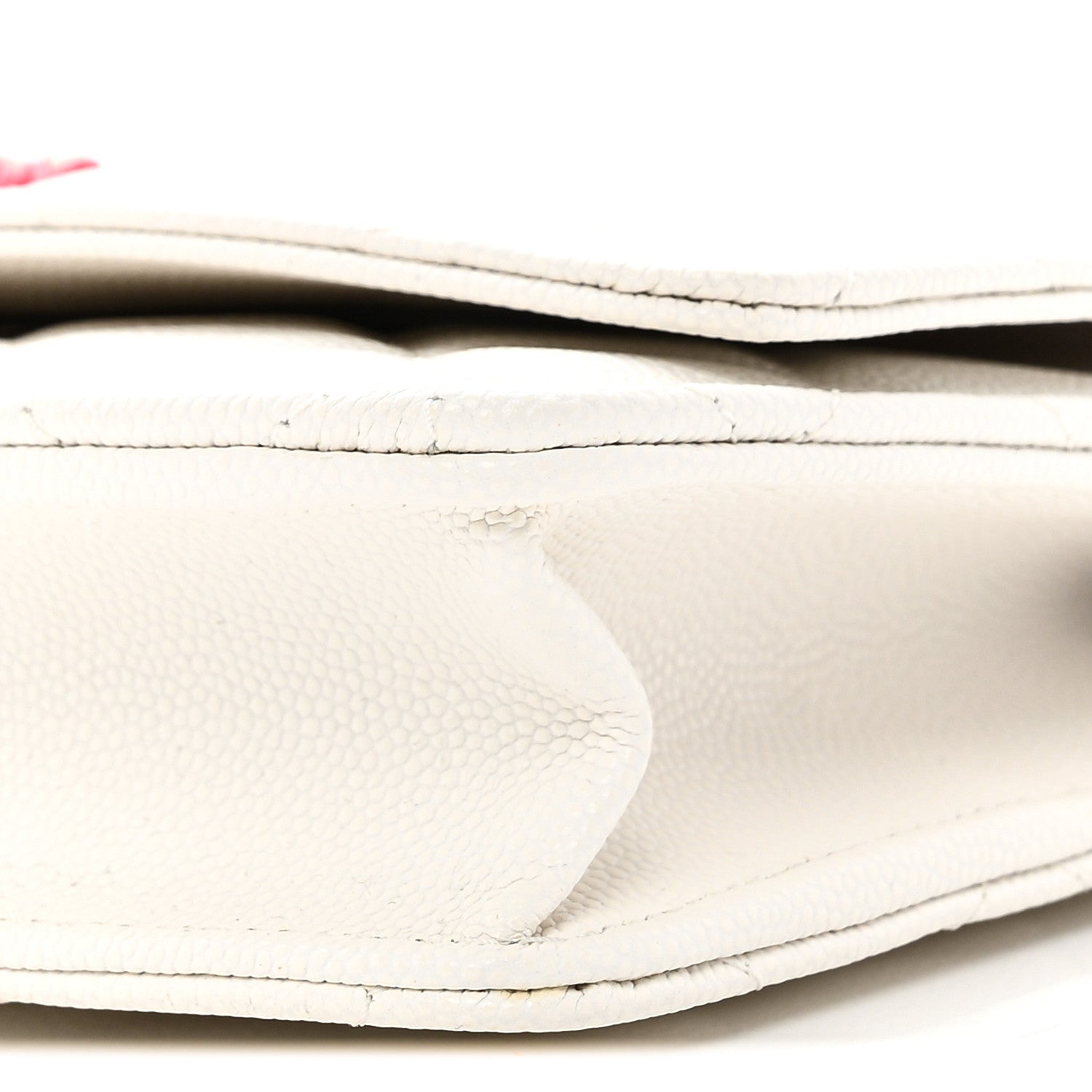 Caviar Quilted Chanel 19 Wallet On Chain WOC White Pink