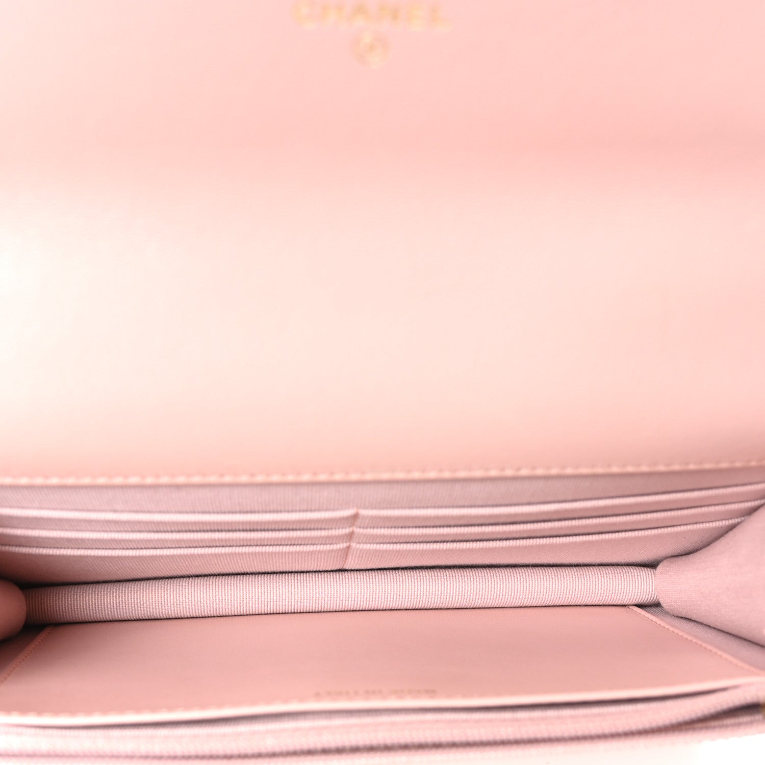 Lambskin Quilted Chanel 19 Wallet On Chain WOC Light Pink