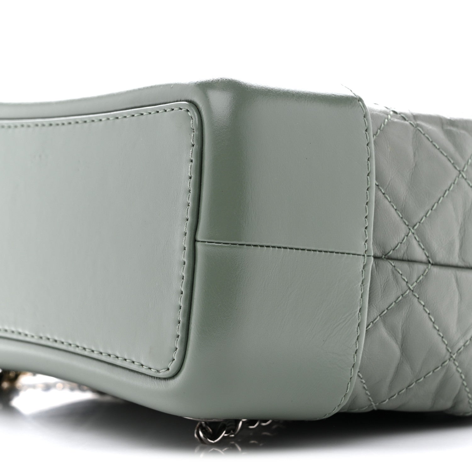 Aged Calfskin Quilted Small Gabrielle Backpack Green