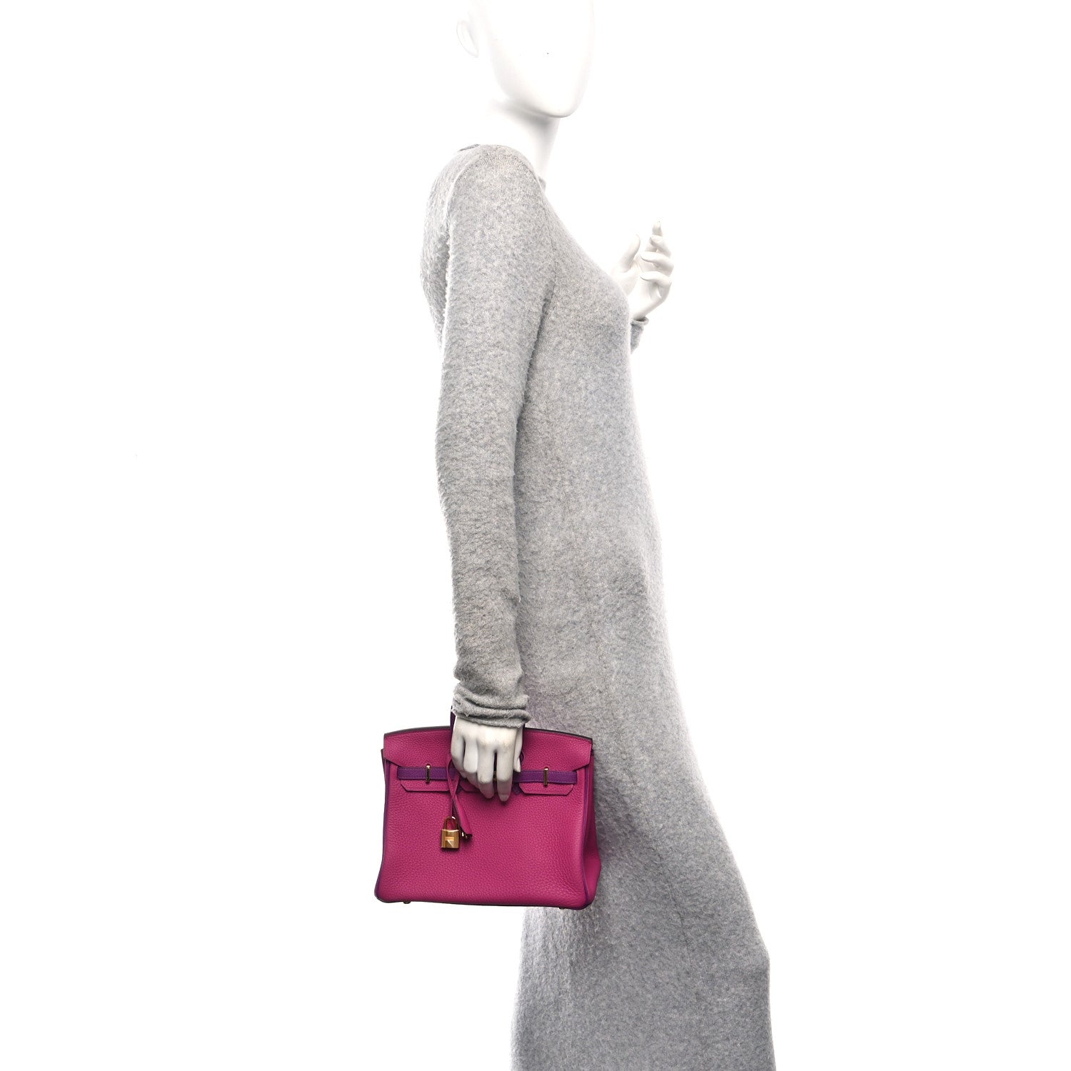 Togo Horseshoe Birkin 25 Rose Pourpre Cassis