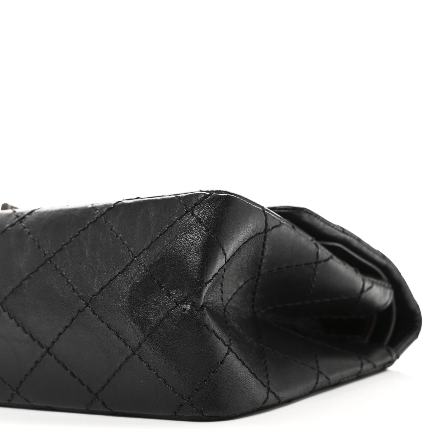Aged Calfskin Quilted 2.55 Reissue 225 Flap Black