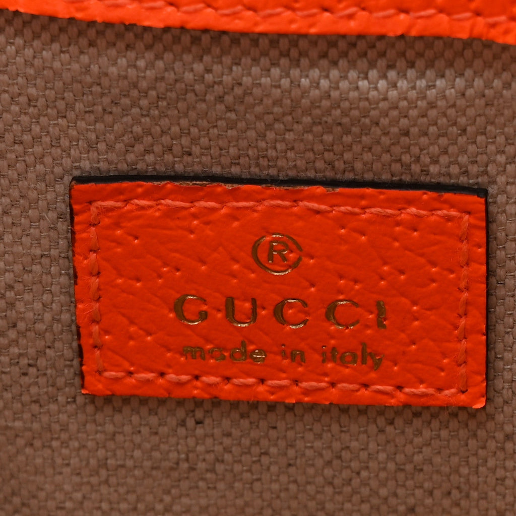 GG Supreme Monogram Web Small Ophidia Belt Bag Beige Ebony Orange Fluo