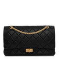 Aged Calfskin Quilted 2.55 Reissue 227 Flap Black