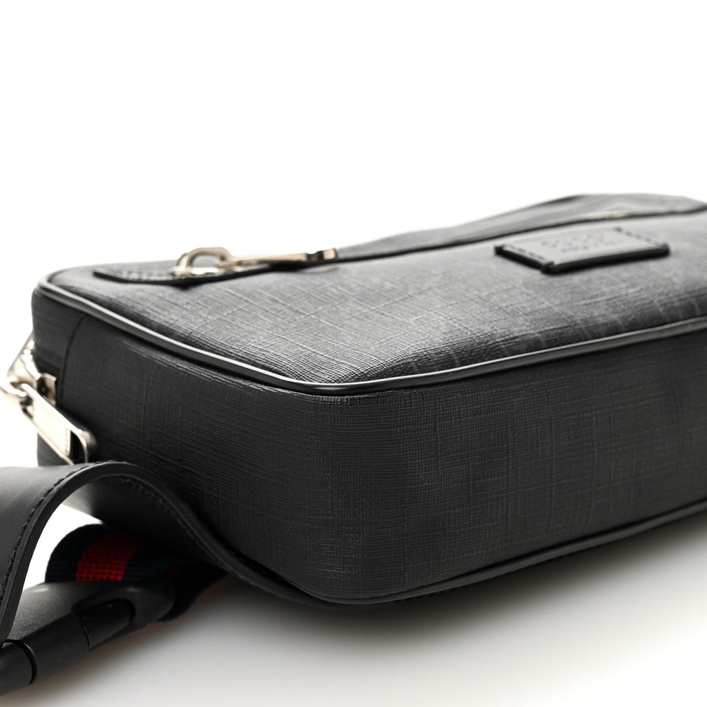 Soft GG Supreme Monogram Web Belt Bag Black Grey