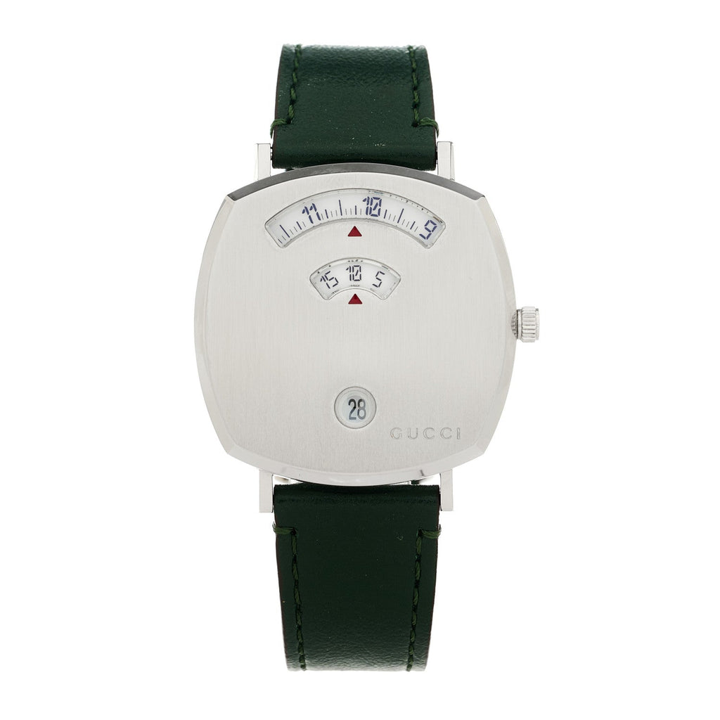 Stainless Steel Calfskin 35mm Grip Quartz Watch Green