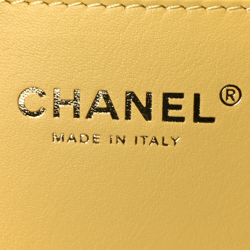 Suede Quilted Mini Chanel 25 Handbag Yellow