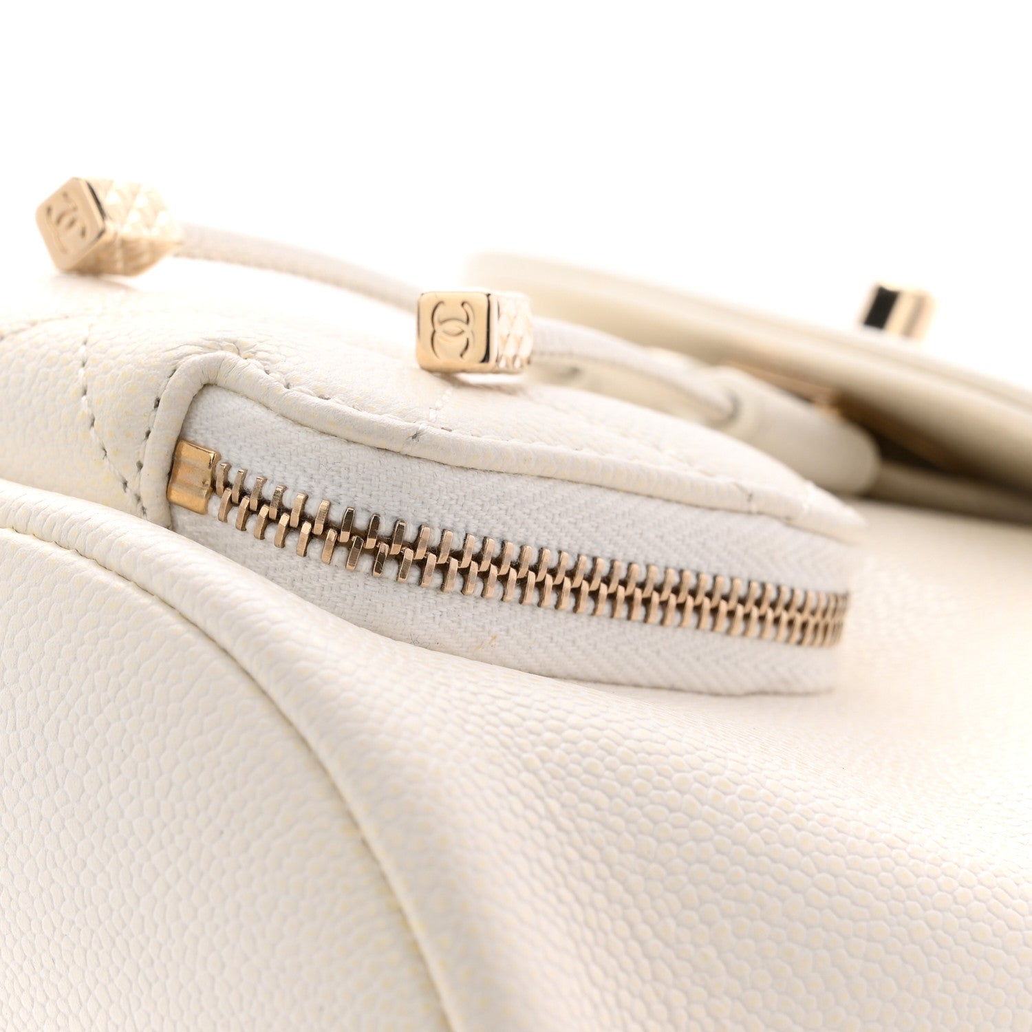 Caviar Quilted Mini Business Affinity Backpack White