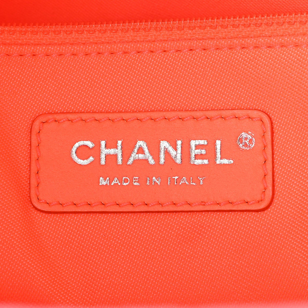 Mixed Fibers Calfskin Medium Deauville Tote Pink Orange