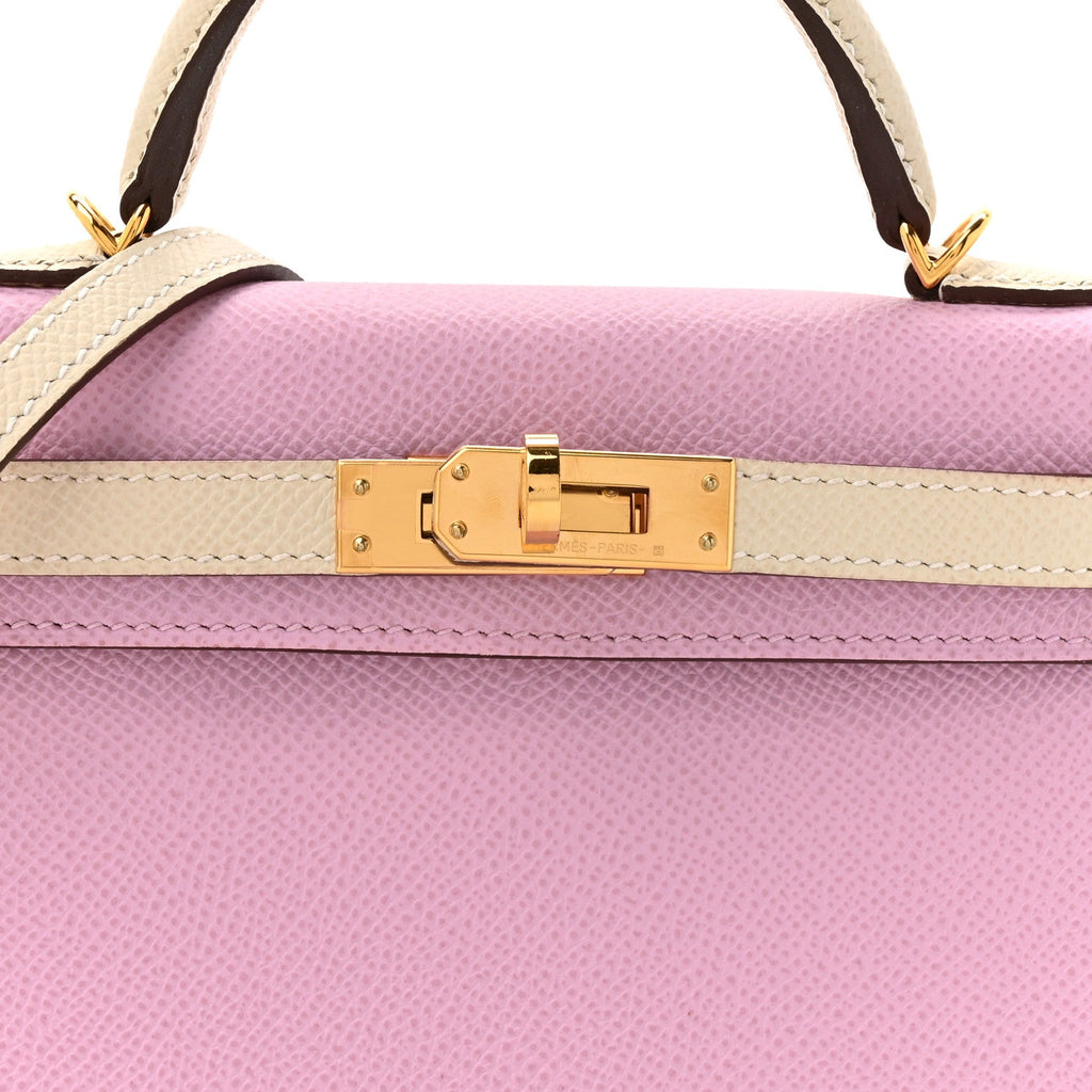 Epsom Horseshoe Mini Kelly Sellier 20 Mauve Sylvestre Craie