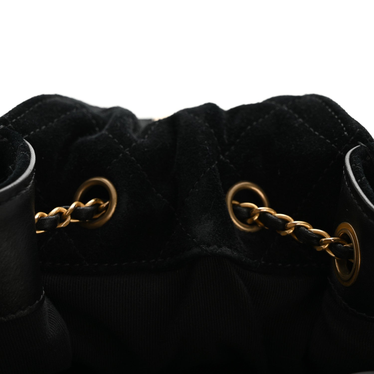 Suede Quilted Medium Chanel 25 Handbag Black