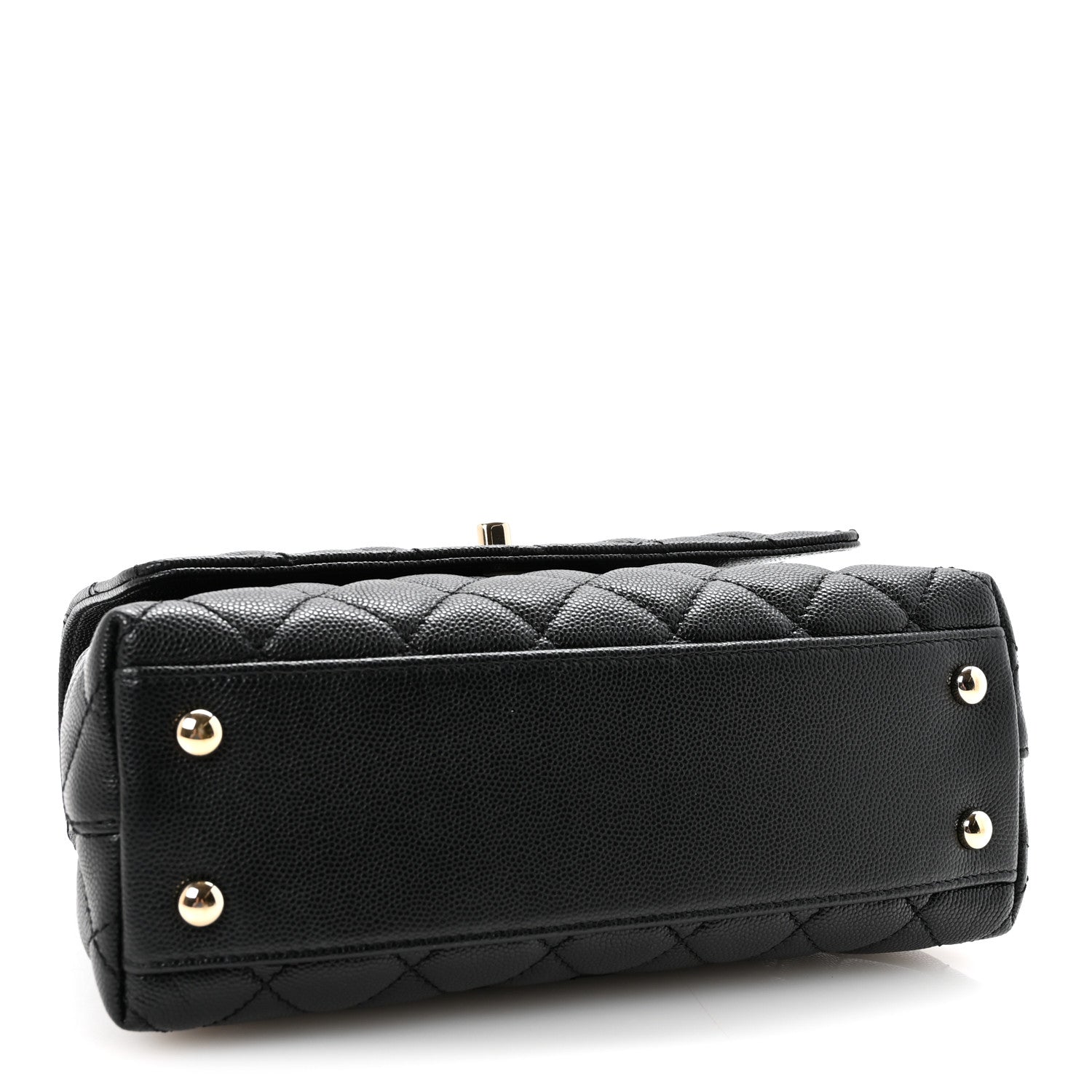 Caviar Quilted Mini Coco Handle Flap Black