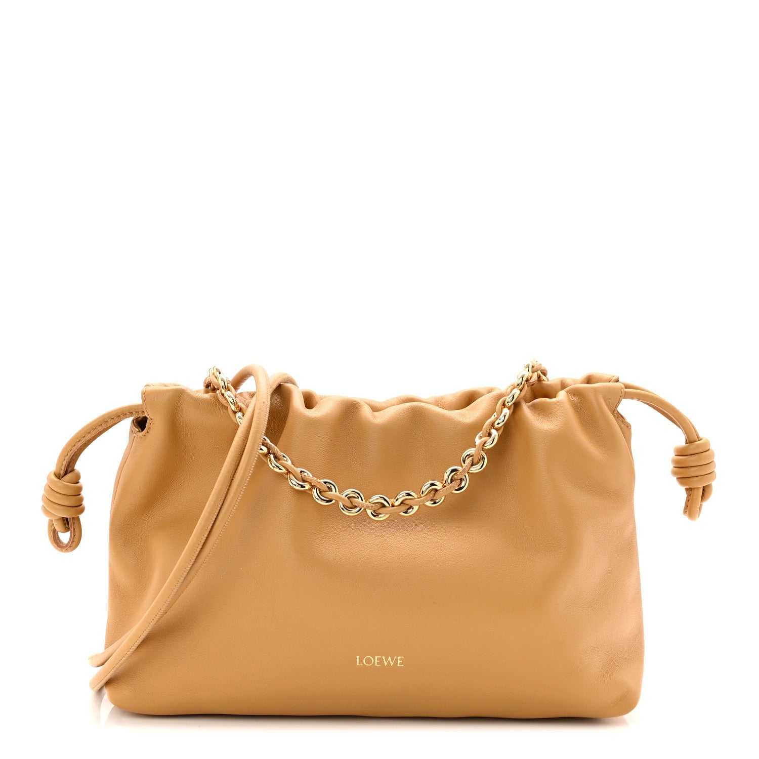 Mellow Nappa Donut Medium Chain Flamenco Knot Clutch Sahara