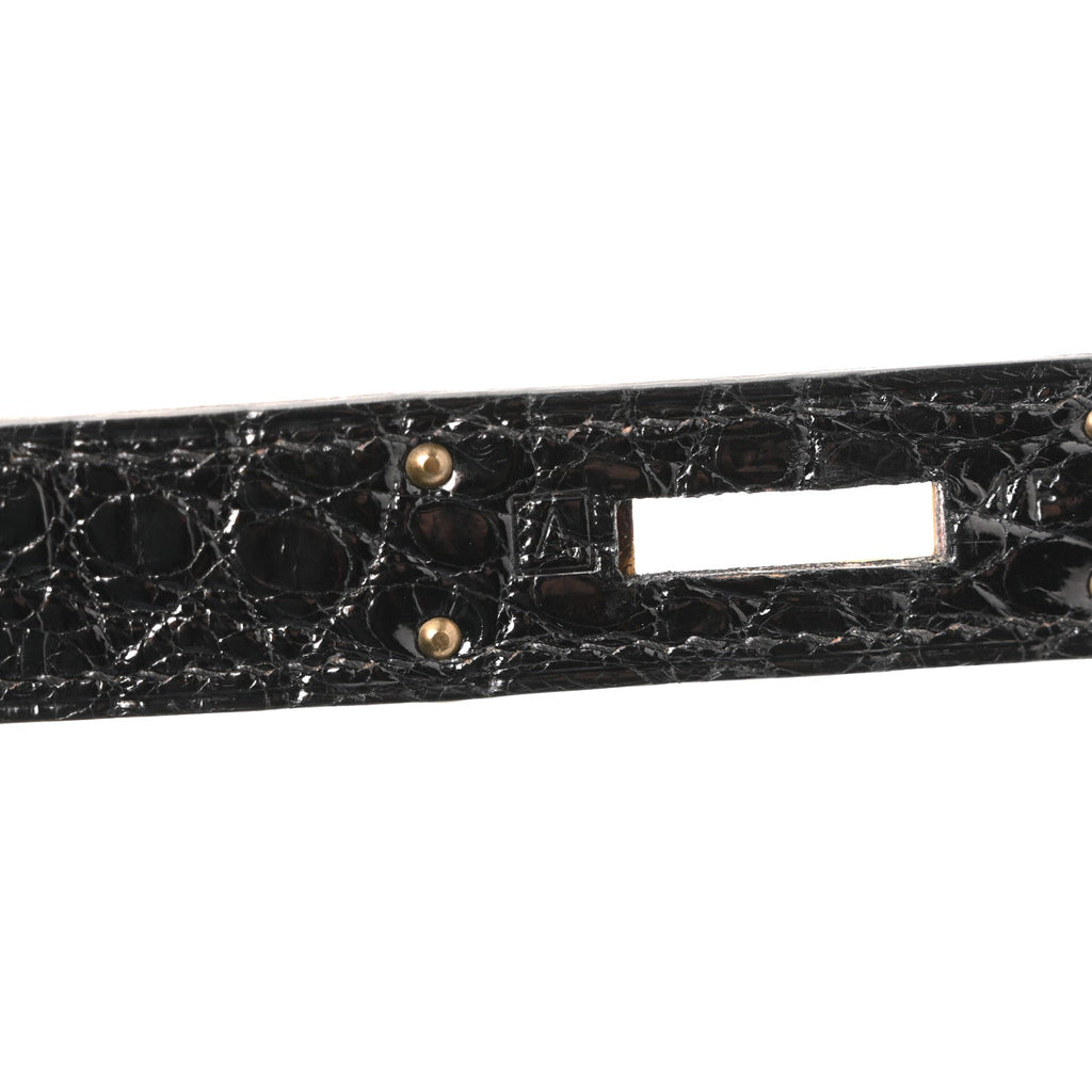 Shiny Alligator Kelly Sellier 32 Black